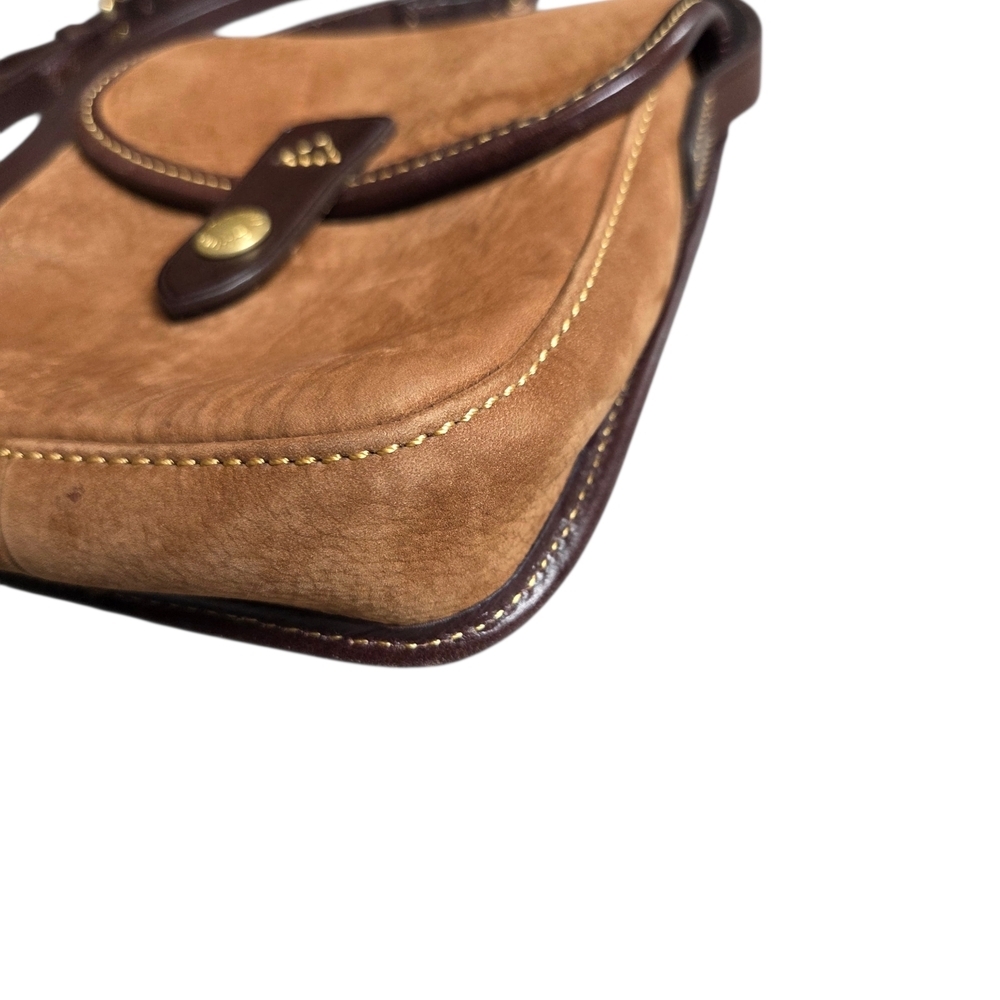 Dooney & Bourke Caramel Chocolate Suede Flap Crossbody Bag - Picture 4 of 16